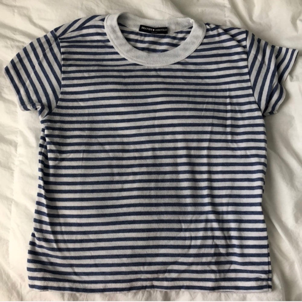 Brandy Melville Blue/White Striped Top